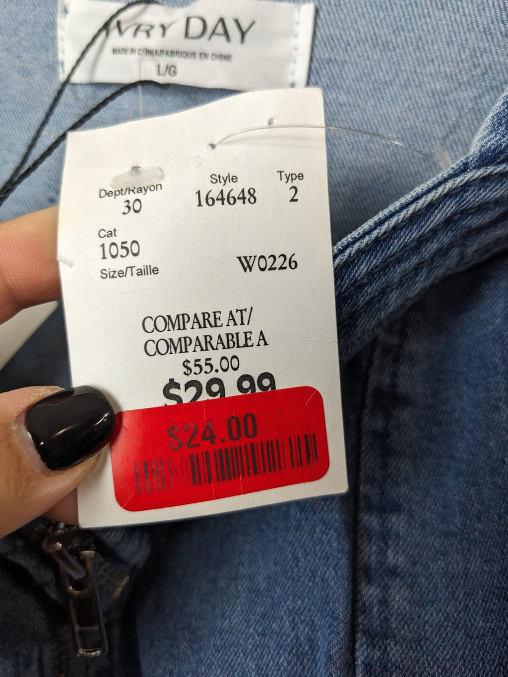NWT IVRY DAY Denim Dress - L