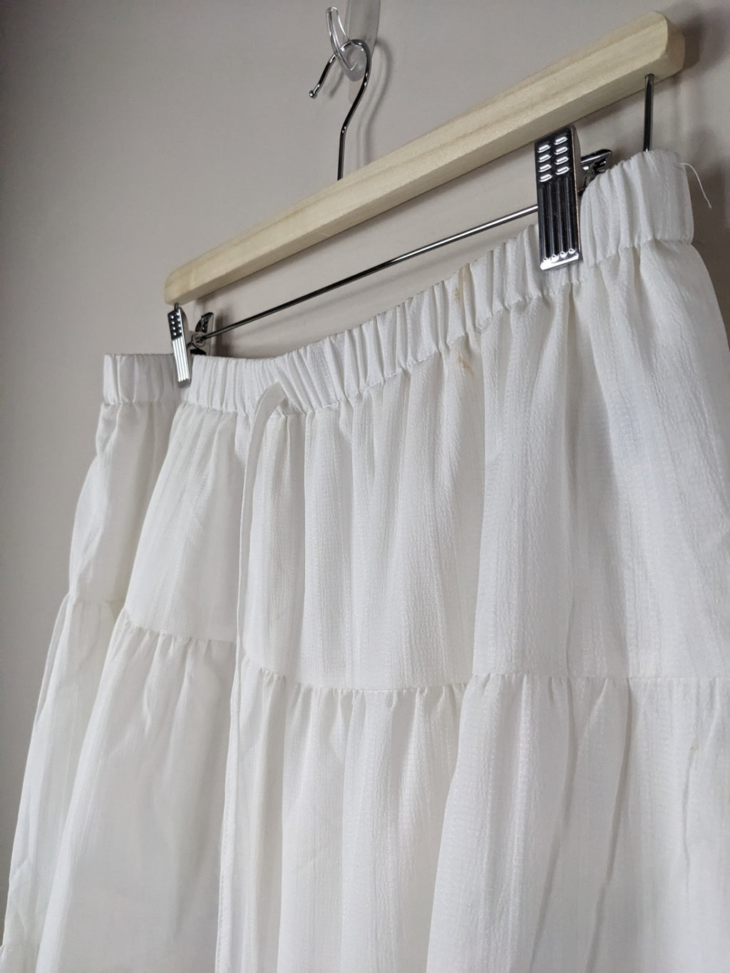 Shein White Tiered Maxi Skirt - 1XL