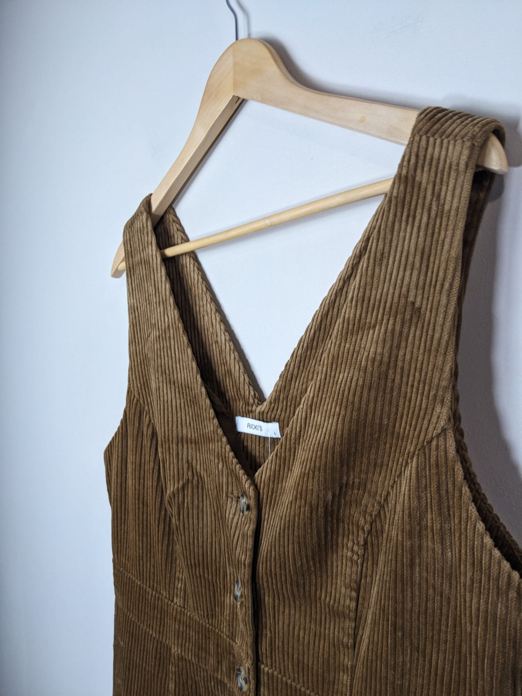 NWT RICKI'S Brown Corduroy Dress- L