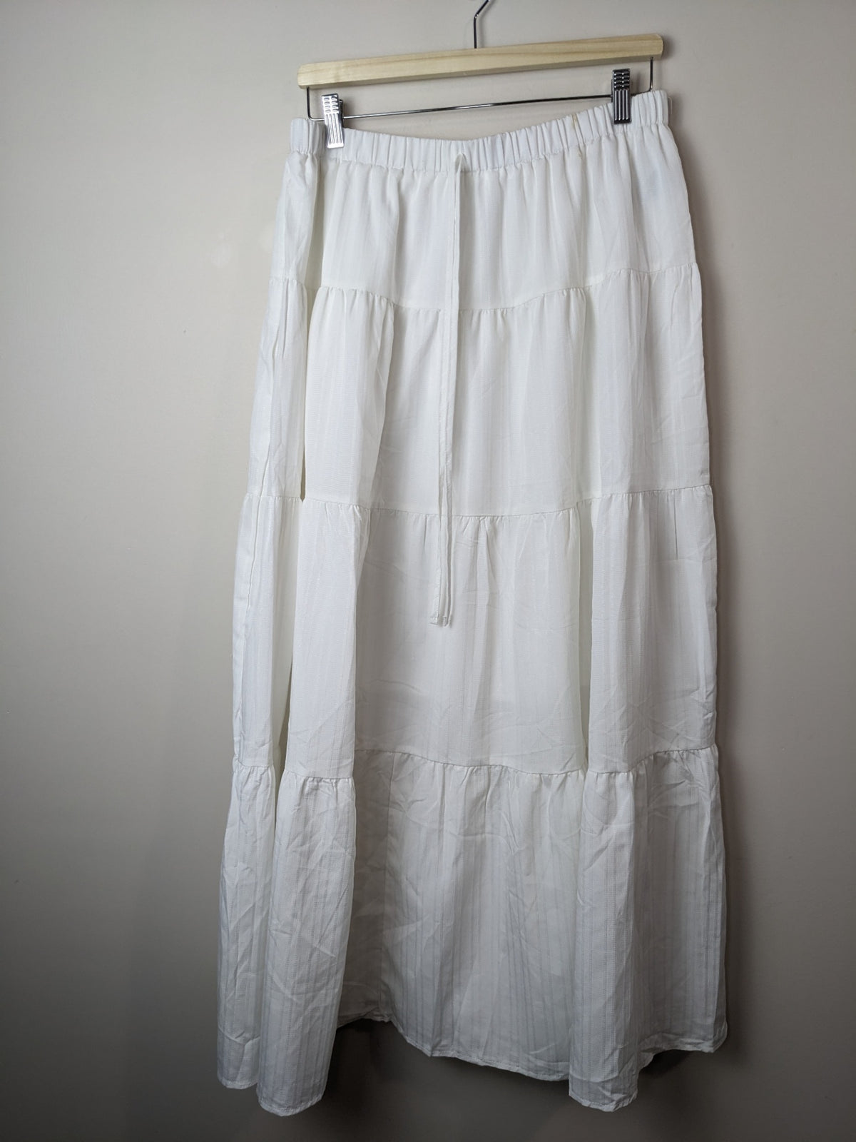 Shein White Tiered Maxi Skirt - 1XL
