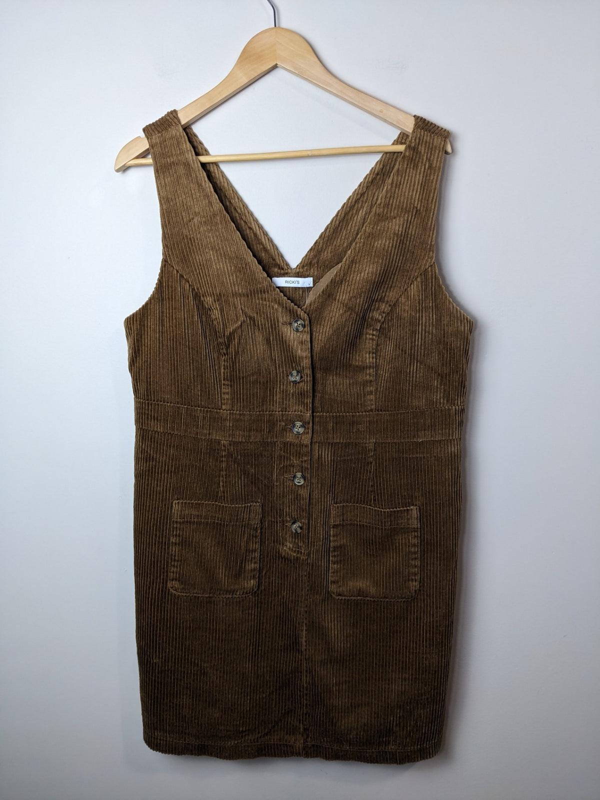 NWT RICKI'S Brown Corduroy Dress- L