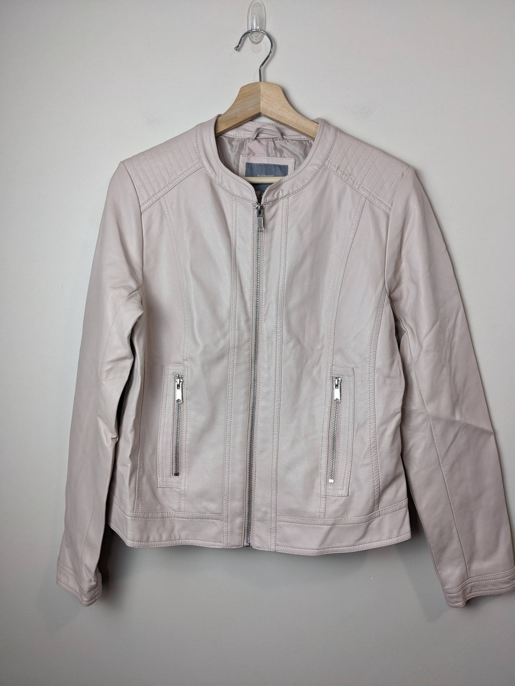 b.young light pink faux leather jacket - 40