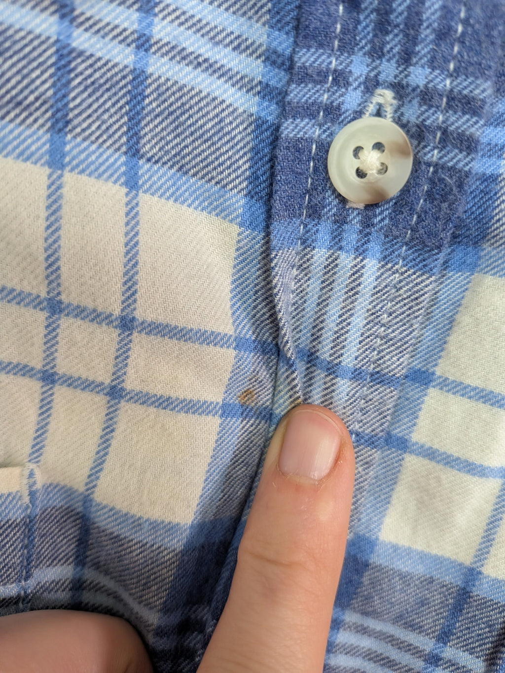 L.L. Bean plaid button down- M