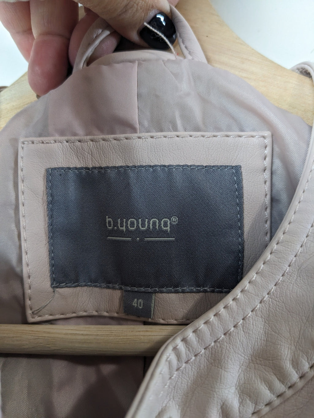 b.young light pink faux leather jacket - 40