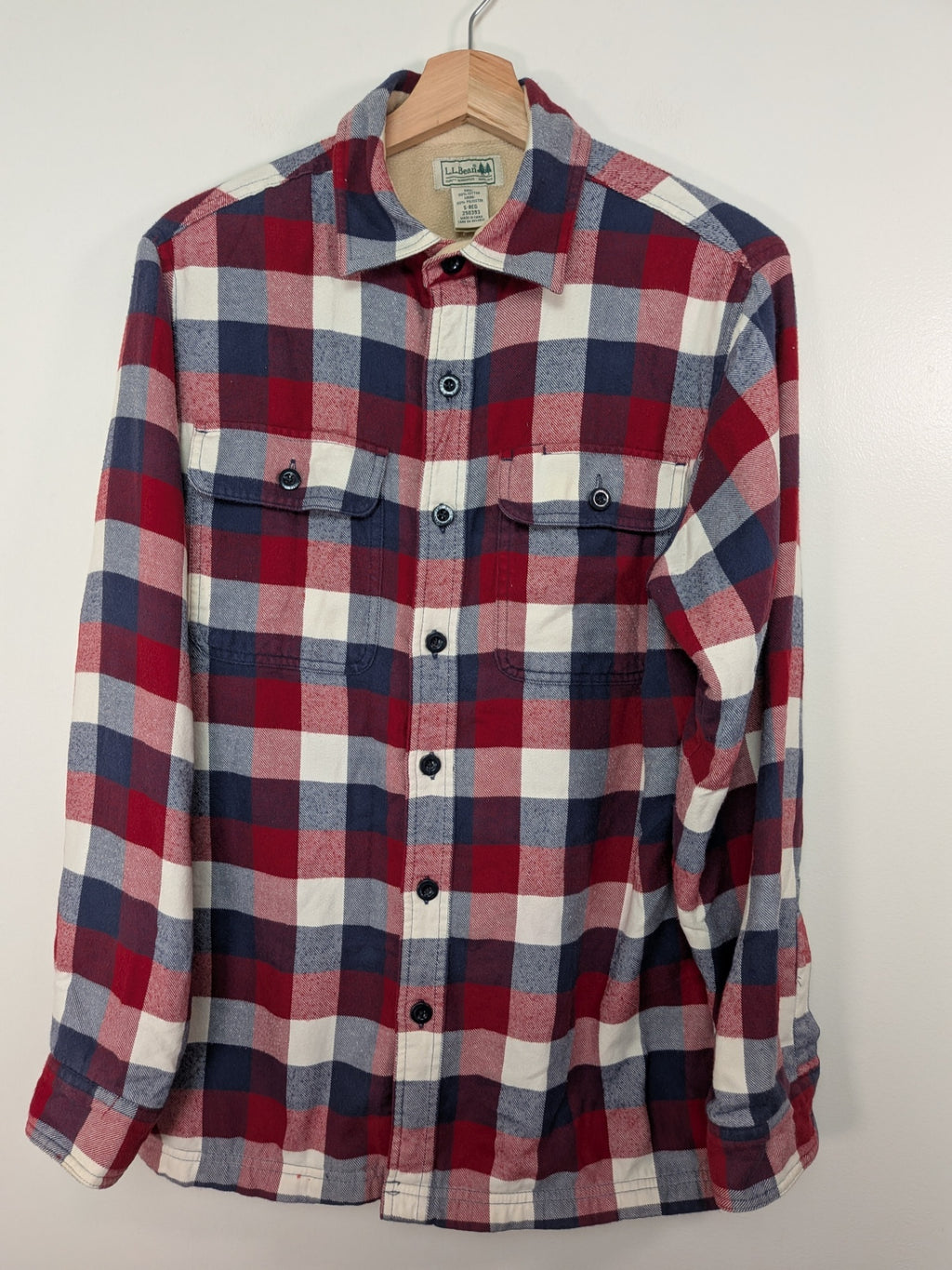 L.L.Bean fleece plaid - S