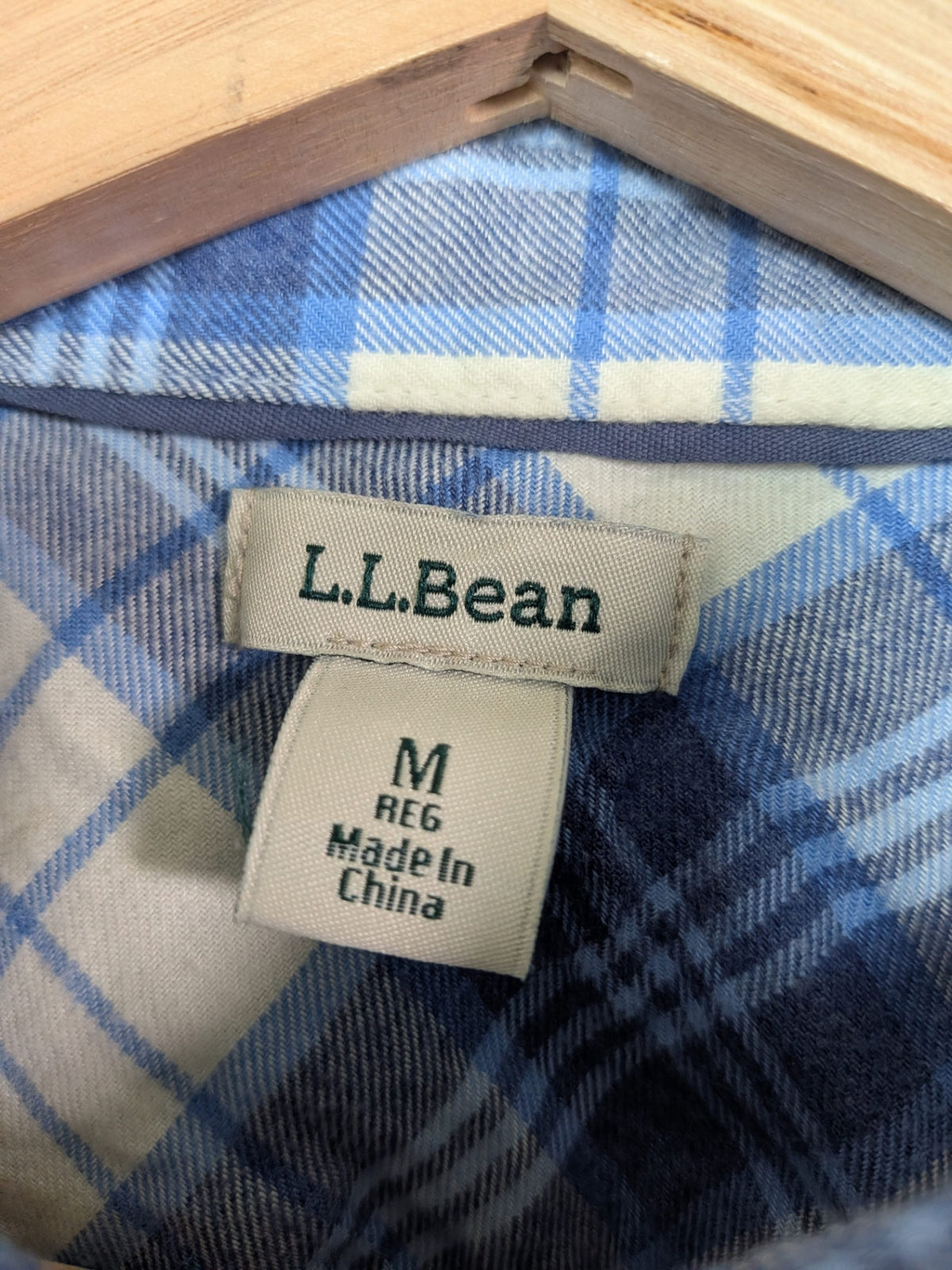 L.L. Bean plaid button down- M