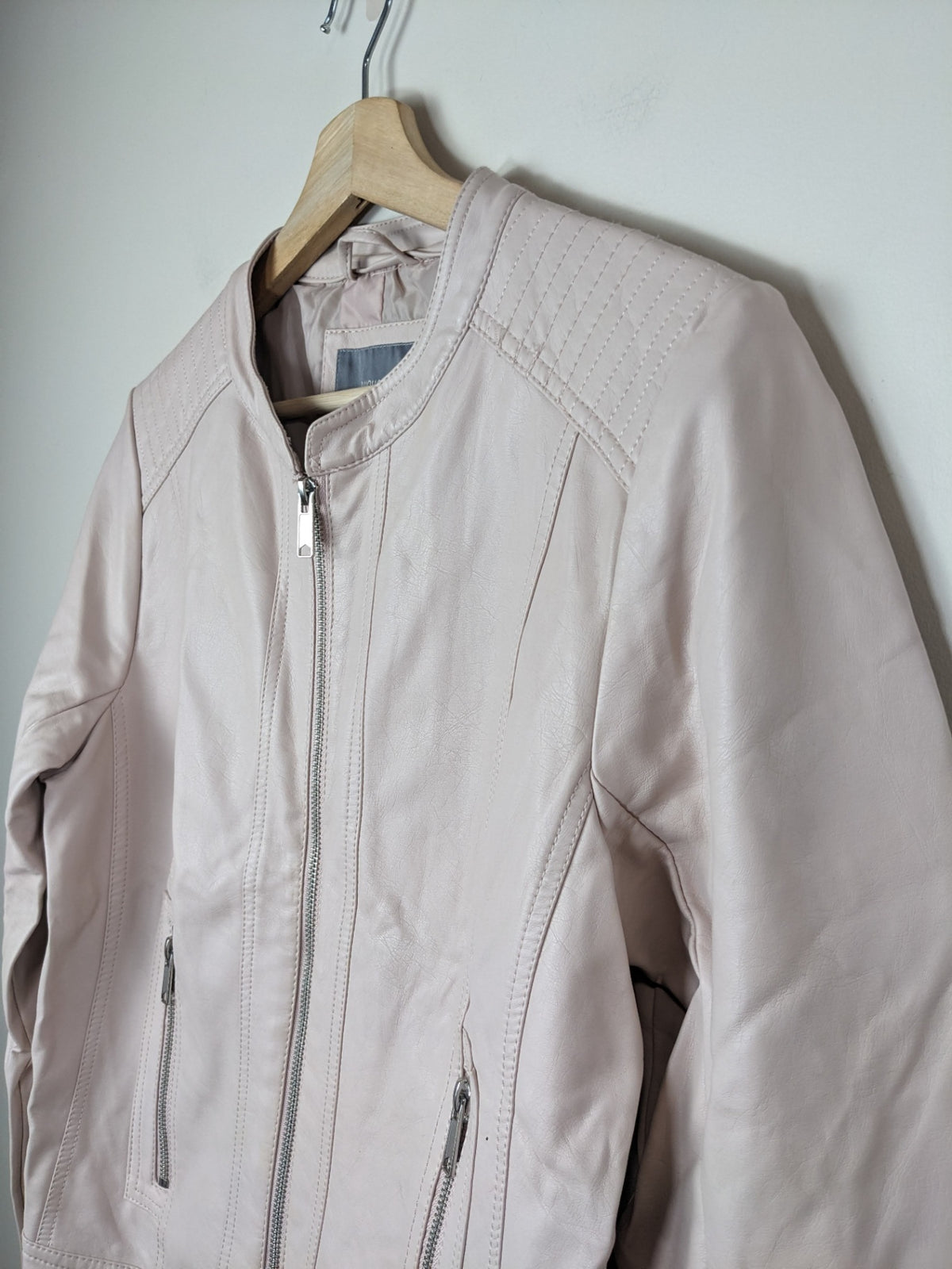 b.young light pink faux leather jacket - 40