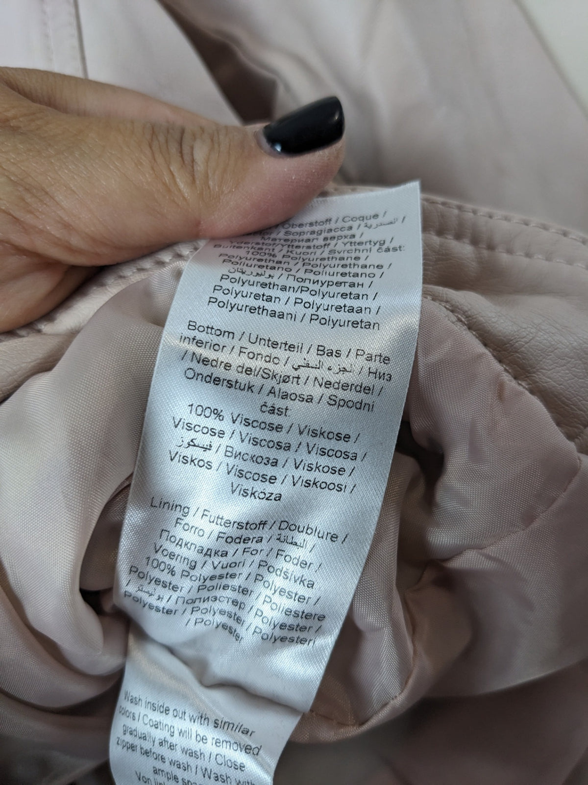b.young light pink faux leather jacket - 40