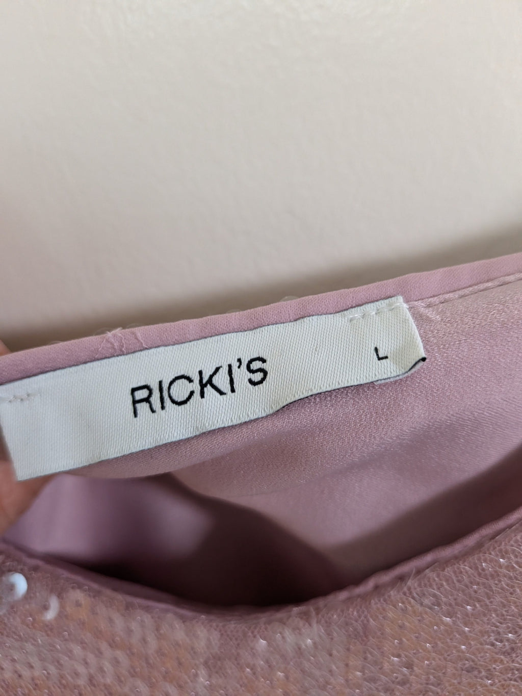 Ricki's pink sequin tank - L