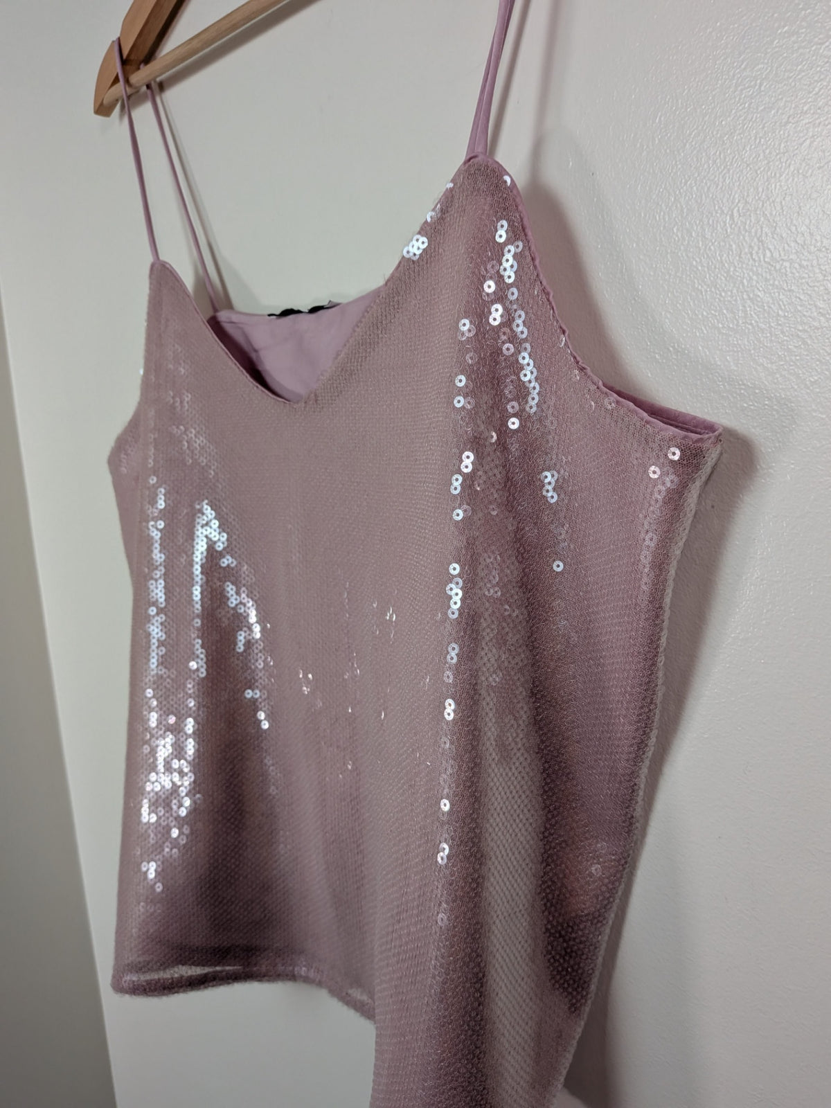 Ricki's pink sequin tank - L
