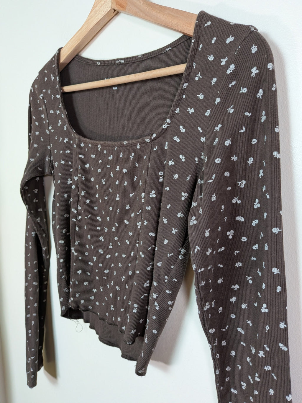 Harlow brown crop long-sleeve - M
