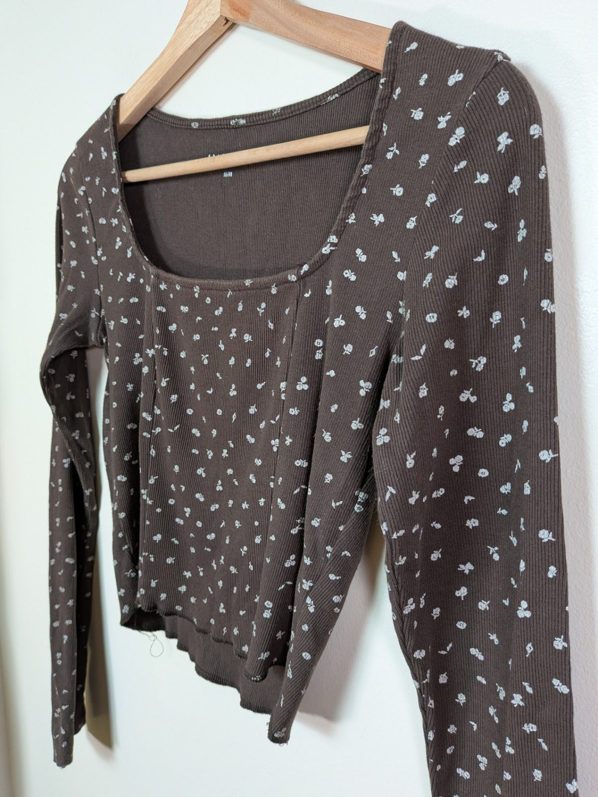 Harlow brown crop long-sleeve - M