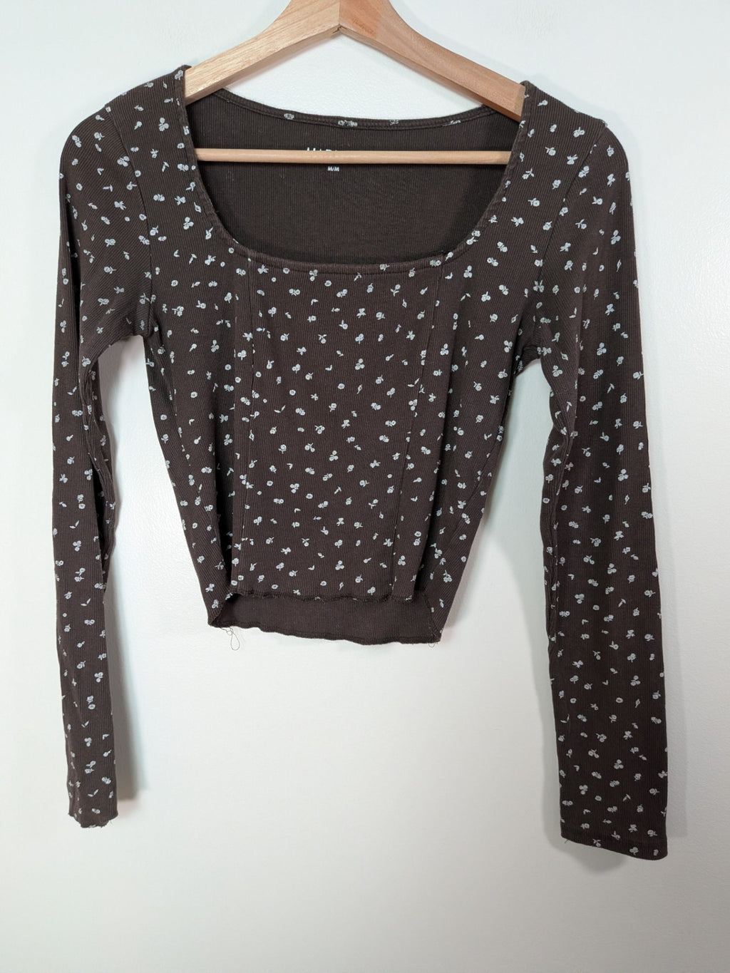 Harlow brown crop long-sleeve - M