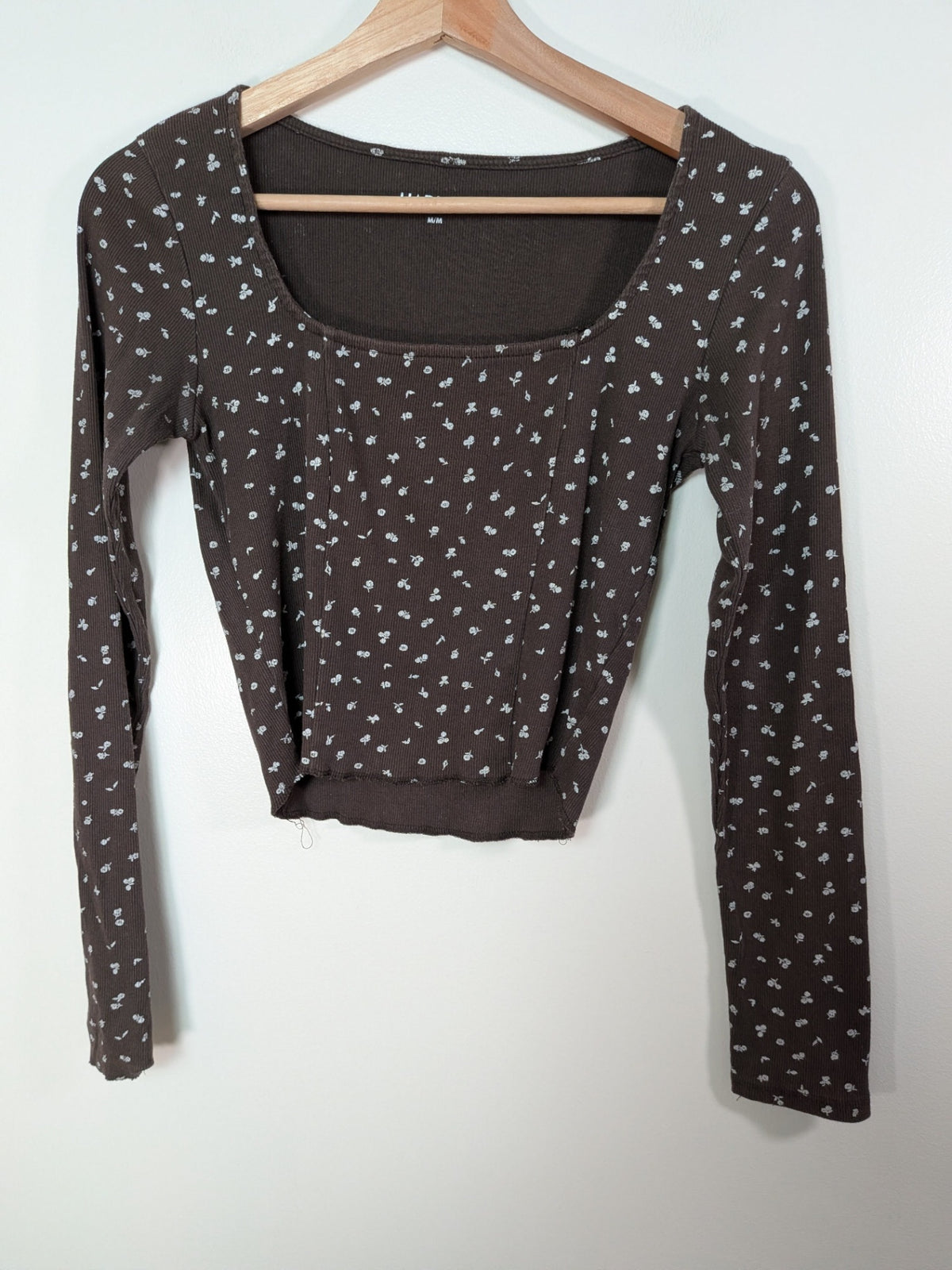 Harlow brown crop long-sleeve - M