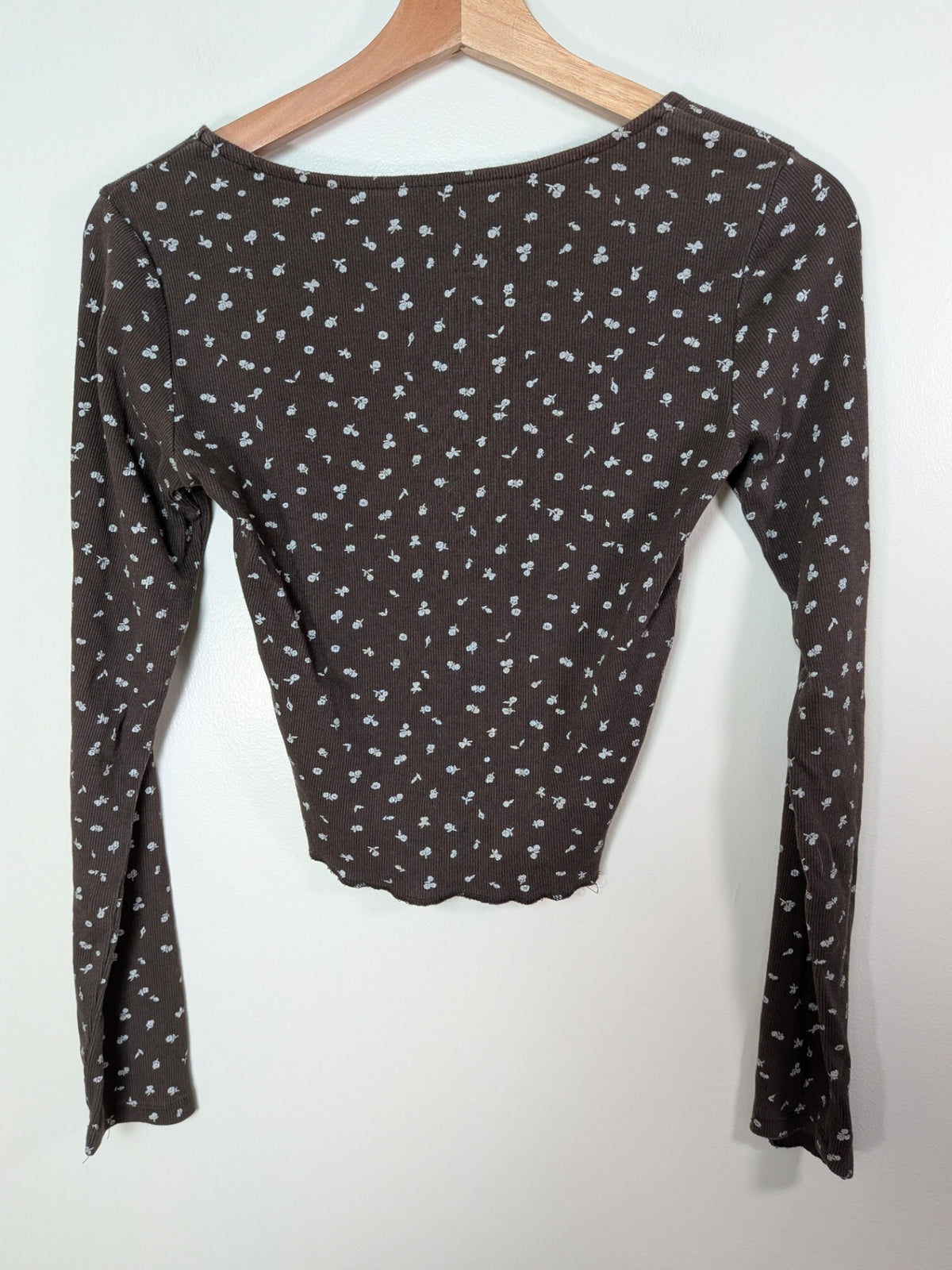 Harlow brown crop long-sleeve - M